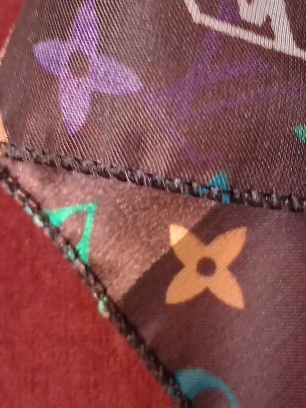 VINTAGE LOUIS VUITTON LOGO Scarf Long Multi Color Logo LV - Picture 9 of 11